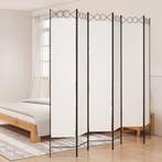 vidaXL Kamerscherm met 6 panelen 240x220 cm stof wit, Verzenden