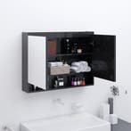 vidaXL Badkamerkast met spiegel 80x15x60 cm MDF glanzend, Verzenden
