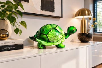 sculptuur, Handgeblazen schildpad - 11 cm - Glas