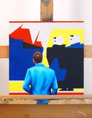 Gerard Boersma (1976) - De Storm (painting of a man enjoying, Antiquités & Art