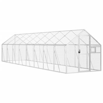 vidaXL Volière 1,79x8x1,85 m aluminium zilverkleurig, Verzenden, Nieuw