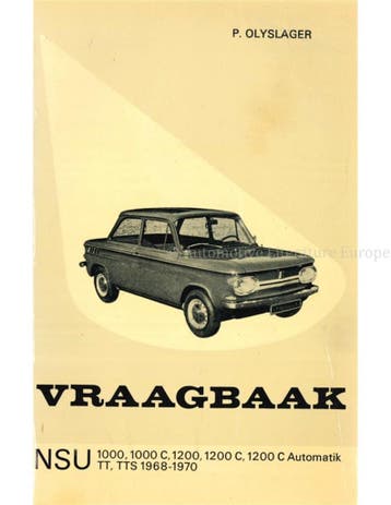 1968 -1970 NSU 1000 | 1200 | TT | TTS VRAAGBAAK NEDERLANDS