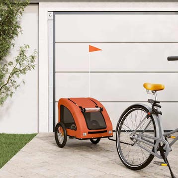 vidaXL Hondenfietstrailer oxford stof en ijzer oranje, Verzenden