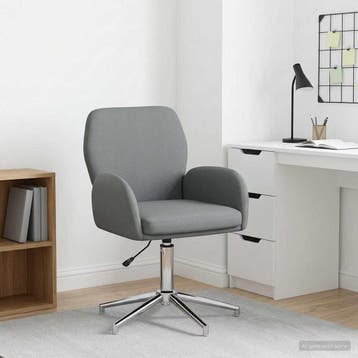 vidaXL Draaistoel 54 x 58 x 90 cm Donkergrijs Stof, Verzenden, Nieuw