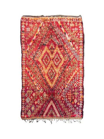 Authentic Moroccan Vintage Boujad Berber Wool Rug 210x370 cm