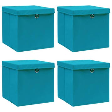 vidaXL Opbergboxen met deksel 4 st 32x32x32 cm stof, Verzenden