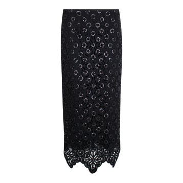 Pennyblack • zwarte maxi rok met pailletten • 36 (IT42), Verzenden