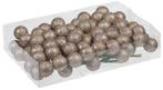 Glitter Kerstballen Champagne 30 mm doosje 10x8 stuks, Nieuw