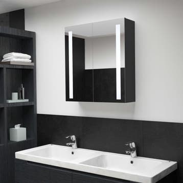 vidaXL Badkamerkast met spiegel en LED 62x14x60 cm, Verzenden, Nieuw
