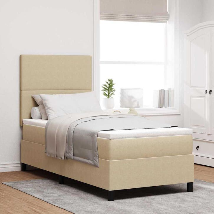 vidaXL LED Box Spring Bed Lichtgrijs en wit 80 x 200 cm, Huis en Inrichting, Slaapkamer | Bedden, Nieuw, Verzenden
