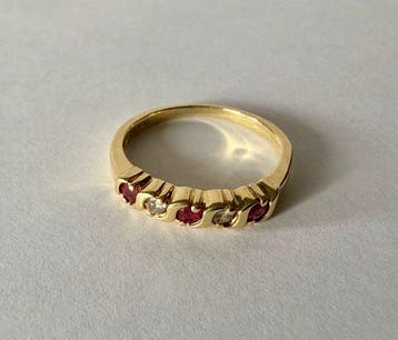 Zonder minimumprijs - Ring - 18 karaat Geel goud - 0.15ct., Nieuw