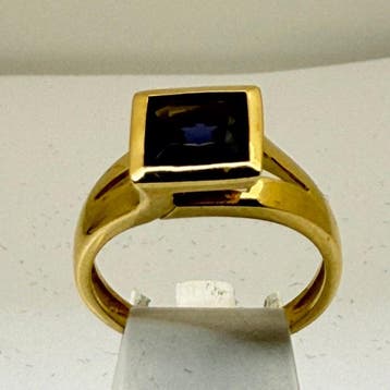 Bague de cocktail - 18 carats Or jaune Iolite