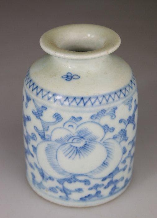 Vaas van porselein Blauw-Wit - Porselein - China - Qing –, Antiek en Kunst, Antiek | Overige Antiek