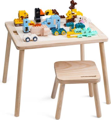 Premium Massief Houten Bouwtafel Set + Triple Bonus, Verzenden, Zo goed als nieuw