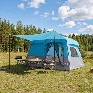 vidaXL Familietent 8-persoons Blauw Polyester, Verzenden, Nieuw