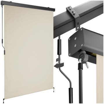 Zonnescherm Eloise met 2 wandhouders - 120 x 250 cm, beige, Tuin en Terras, Verzenden, Nieuw