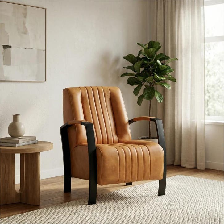 Leren fauteuil Glamour, Huis en Inrichting, Fauteuils, 50 tot 75 cm, 75 tot 100 cm, Nieuw, Leer, Ophalen of Verzenden