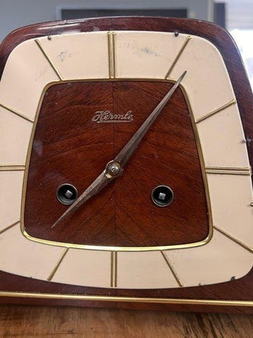 Tafelklok - hermle - Antiek - Ebbenhout - 1950-1960, Antiek en Kunst