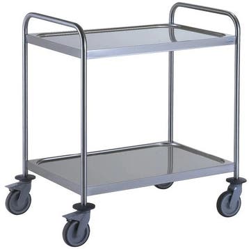 Serveerwagen | RVS | 2 Niveaus (900x500) | Wielen (Geremd), Verzenden, Nieuw in verpakking