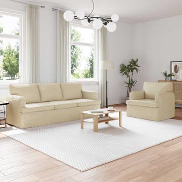 vidaXL bank / zetelstel 2 st Crème Stof, Huis en Inrichting, Zetels | Zetels, Verzenden, Nieuw