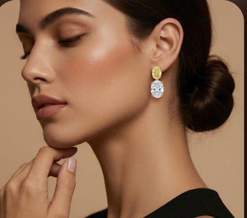 Oorbellen - 14 karaat Geel goud - 14.02ct. tw. Diamant, Nieuw