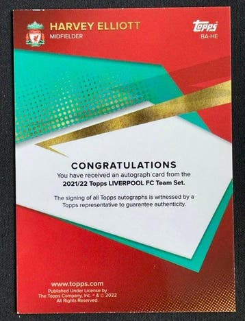 2021/22 Topps 2021/22 Topps Liverpool FC Team Set Harvey