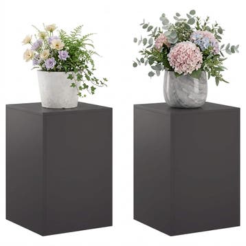 vidaXL Plantenstand 2 pcs Zwart 40 x 40 x 60 cm Staal, Tuin en Terras, Verzenden, Nieuw