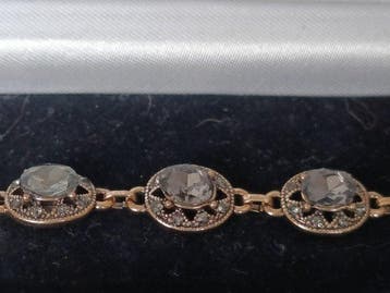 Sans prix de réserve - Bracelet - 9 carats Argent, Or rose -, Handtassen en Accessoires, Antieke sieraden