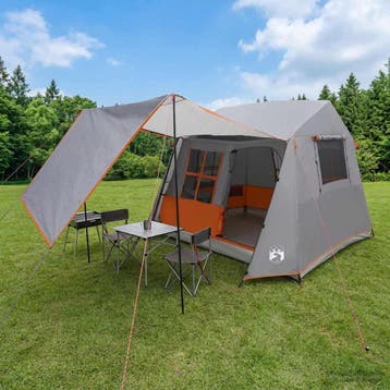vidaXL Tunneltent 275 x 240 x 200 cm Grijs en Oranje, Verzenden, Nieuw