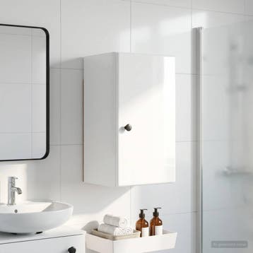 vidaXL Badkamer wandkast BREDA Hoogglans Wit 30 x 31 x 59 cm, Verzenden