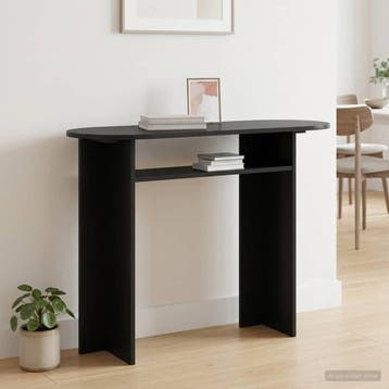 vidaXL Wandtafel Zwart 100 x 39,5 x 75 cm Bewerkt hout, Maison & Meubles, Verzenden