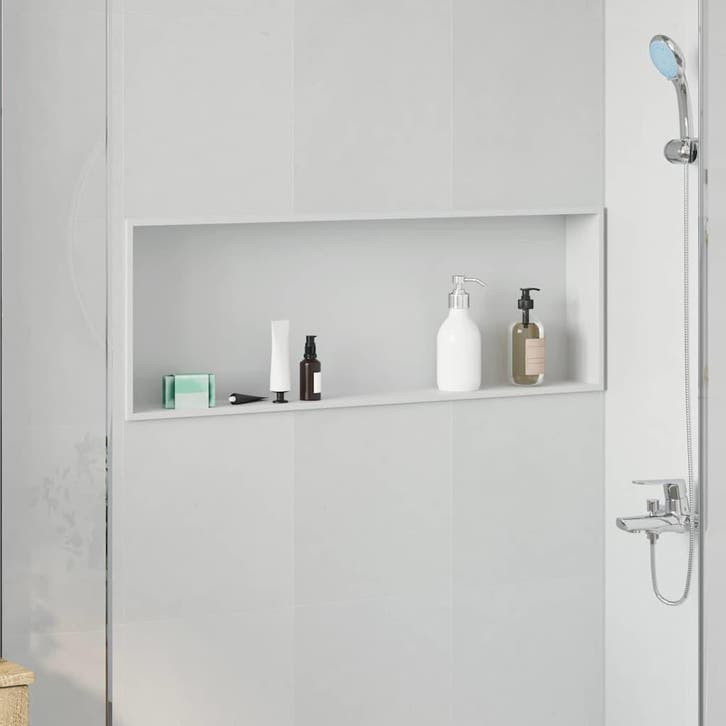 vidaXL Douche Niche Wit 90 x 30 x 9,5 cm Roestvrij staal, Bricolage & Construction, Sanitaire, Envoi