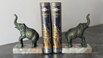 Serre-livres (2) - « Éléphants » dans le style de Moreau -, Antiquités & Art