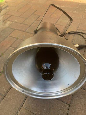 Lampe - vernicié - Grand projecteur industriel dépoque pour