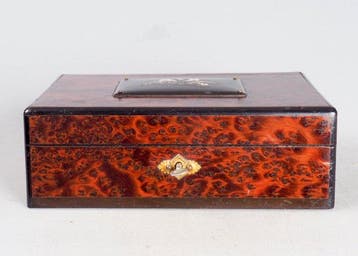 Sieradendoos - marqueterie inlegwerk - Thuya hout - Napoleon, Antiquités & Art
