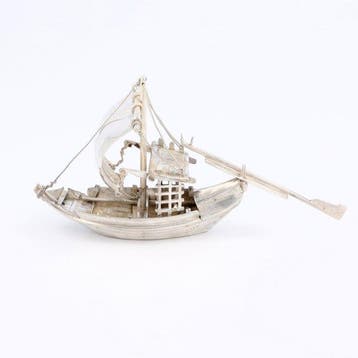 Porto. - Beeldje, Portschuit. - 7 cm - .835 zilver