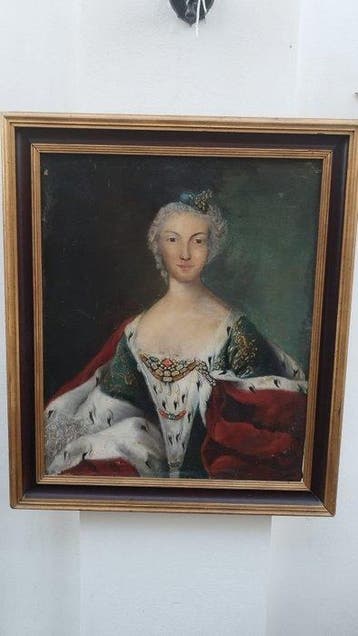 Europese school (XVIII-XIX) - Óleo reina María Antonia, Antiquités & Art