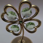 Swarovski Crystal Four-Leaf Clover Music Box — Gold Tone