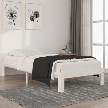 vidaXL Bedframe massief grenenhout wit 90x200 cm, Huis en Inrichting, Verzenden, Nieuw