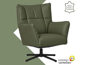 Leren draaifauteuil Lovely - Toledo Olive (olijf/goen), Ophalen of Verzenden