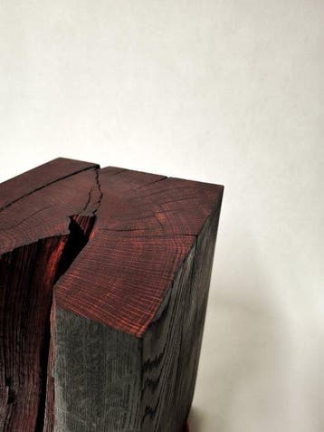 Colonne - 2026 - Tabouret - Bloc en bois, Antiquités & Art