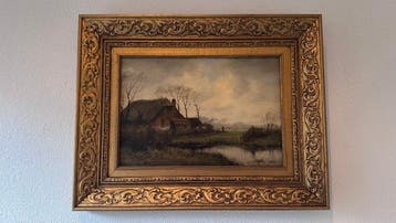 Chris van der Windt (1877-1952) - Boerenerf met boerderij