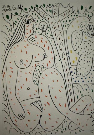 Pablo Picasso (1881-1973) - Lithograph: Les Déjeuners,