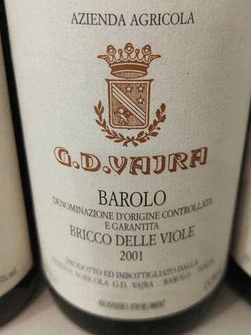 2001 G.D.Vajra, Barolo Bricco delle Viole - Barolo DOCG - 3, Verzamelen, Nieuw