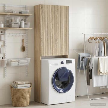 vidaXL Toiletkast ARNHEM Sonoma Eiken 66 x 25,5 x 190 cm, Verzenden, Nieuw