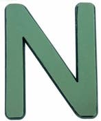 Letter n 30 x 20 cm premier met plastic bodem