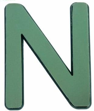 Letter n 30 x 20 cm premier met plastic bodem