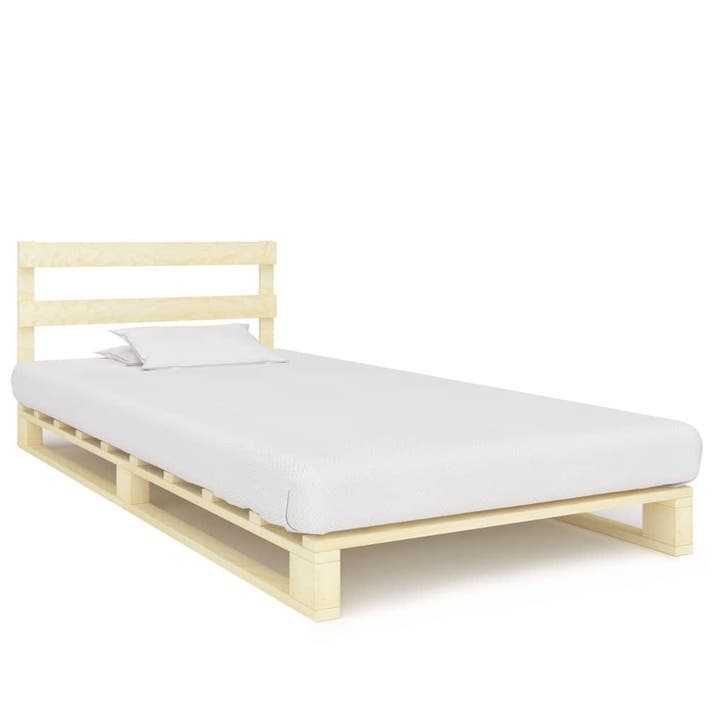 vidaXL Bedframe pallet massief grenenhout 100x200 cm, Maison & Meubles, Chambre à coucher | Lits, Envoi