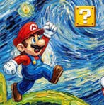 Kleury.art - Starry Night over Mushroom Kingdom by