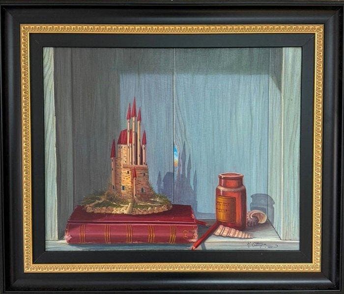 Maurizio Castagna (1961) - Allombra del castello, Antiek en Kunst, Kunst | Schilderijen | Modern
